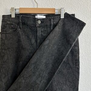 Frame‎ Le Skinny De Jeanne Gray and Black Snake Skin Skinny Denim Jeans Size 30